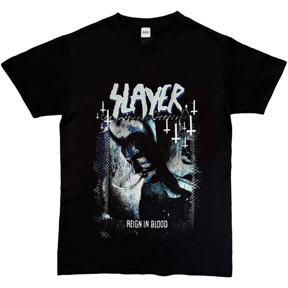 Slayer - Horned Cool Tone Reign In Blood Mens Tshirt - Black